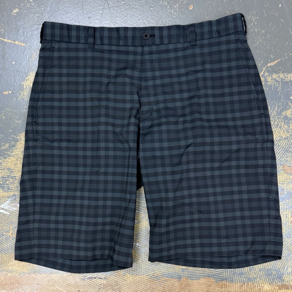 Nike Golf Shorts Dark Grey 452712-010 Core Plaid 10” 36 Black Tour Pro